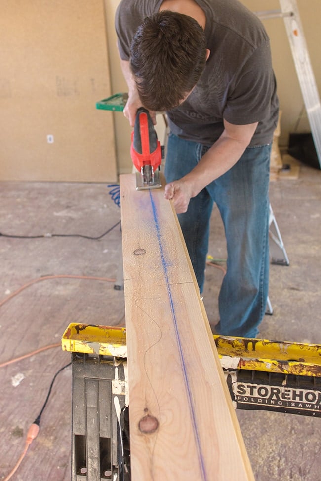 cutting a tongue and groove board with a jigsaw