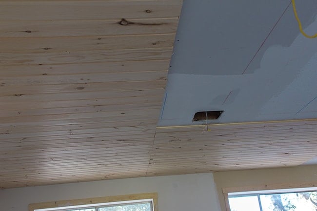 ceiling wood plank tutorial