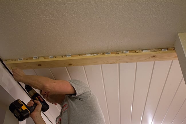 Installing a 1x4 onto a ceiling