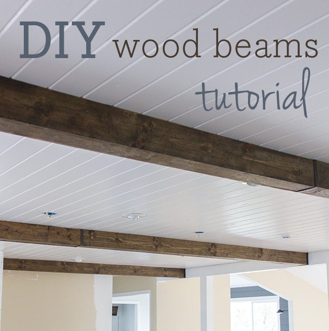 Diy Faux Wood Beam Ceiling Jenna Sue, Tongue And Groove Ceiling With Beams