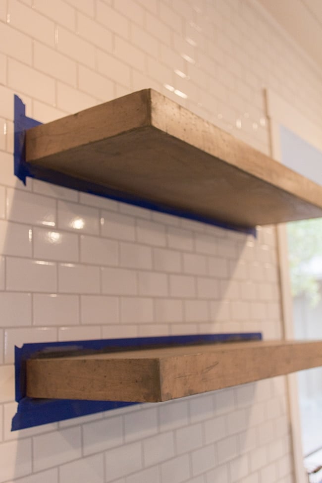 How to DIY Floating Kitchen Shelves - Jenna Sue Design