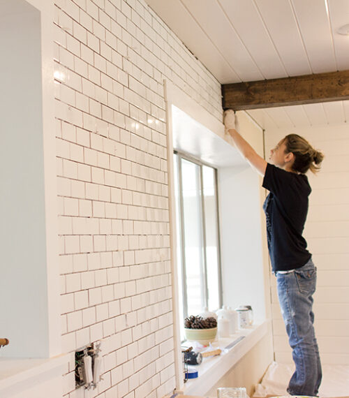kitchen subway tile install diy