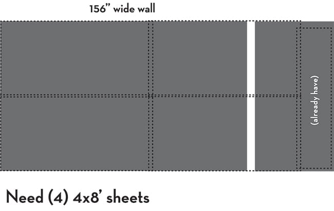 layout for a diy paneled wall