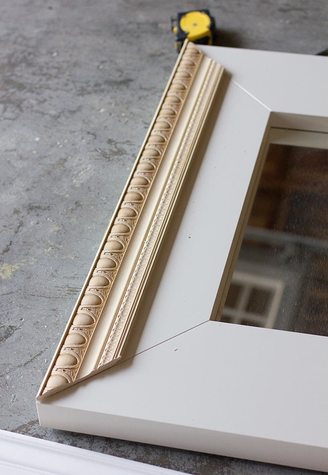 adding detailed molding to a flat mirror