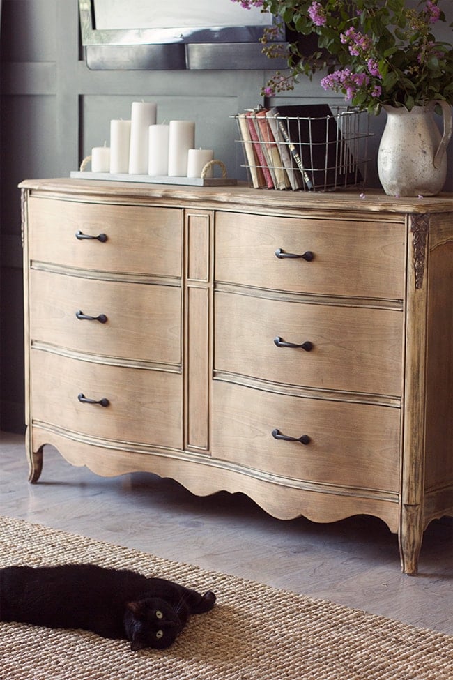 how to refinish an antique dresser with a natural wood finish