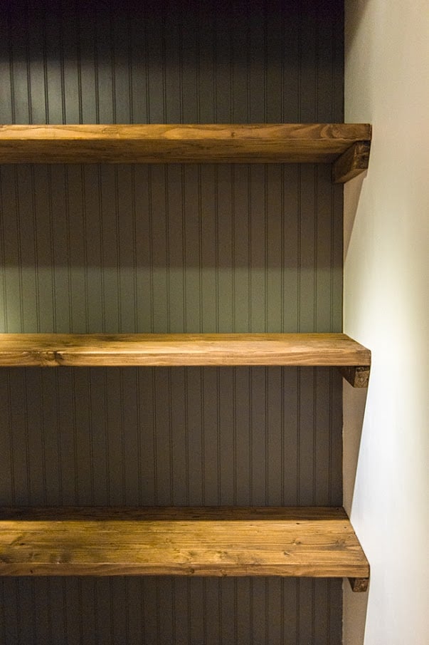Wood shelves for laundry room deals