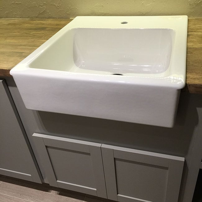 Laundry Room Cabinets Butcher Block, Farmhouse Utility Sink
