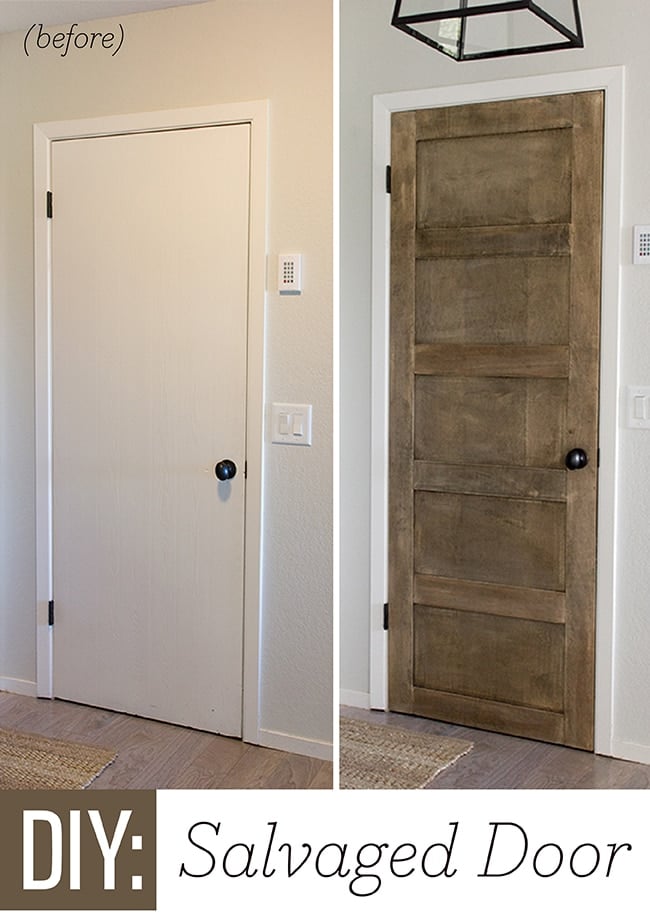 Plain to salvage wood door DIY tutorial