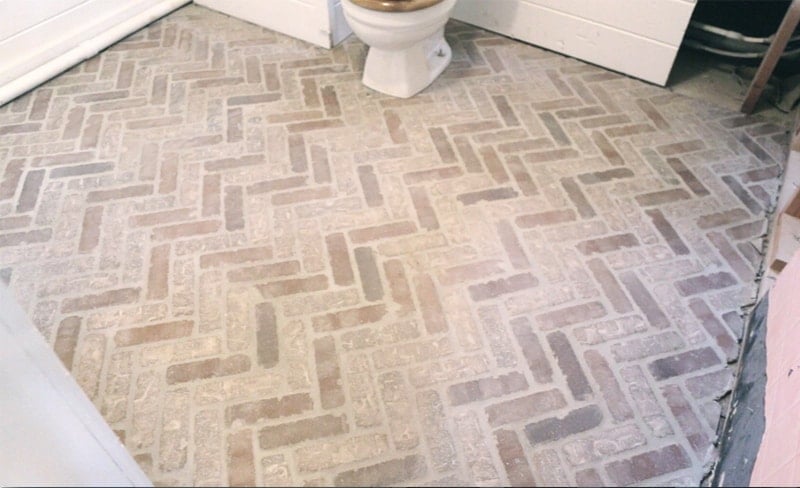 Brick veneer floor tile