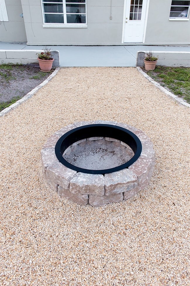 diy pea gravel fire pit