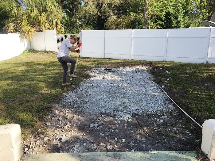 digging a backyard fire pit