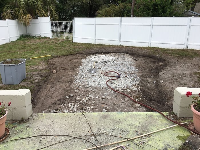 digging a fire pit area