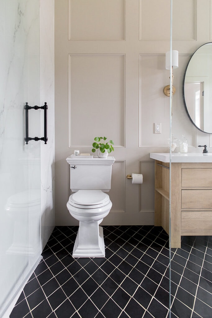 master bathroom board and batten
