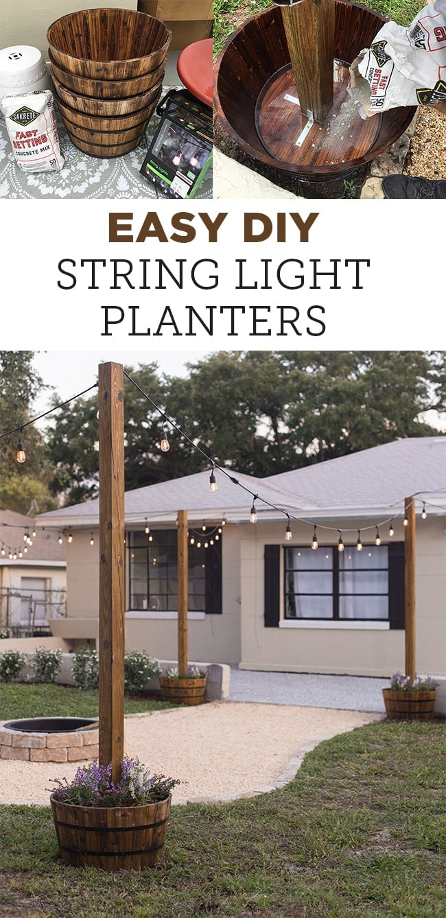 easy diy string light planters