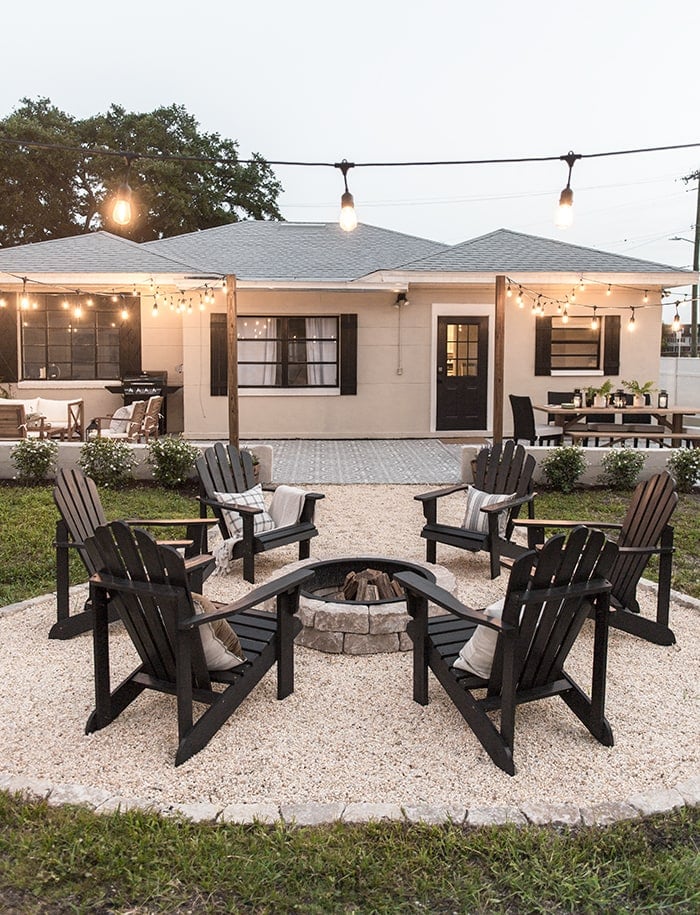 diy backyard pea gravel fire pit