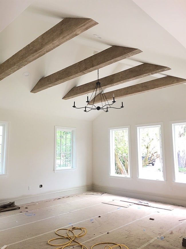 Faux Wood Beams Heights House Jenna, Installing Wooden Beams On Ceiling