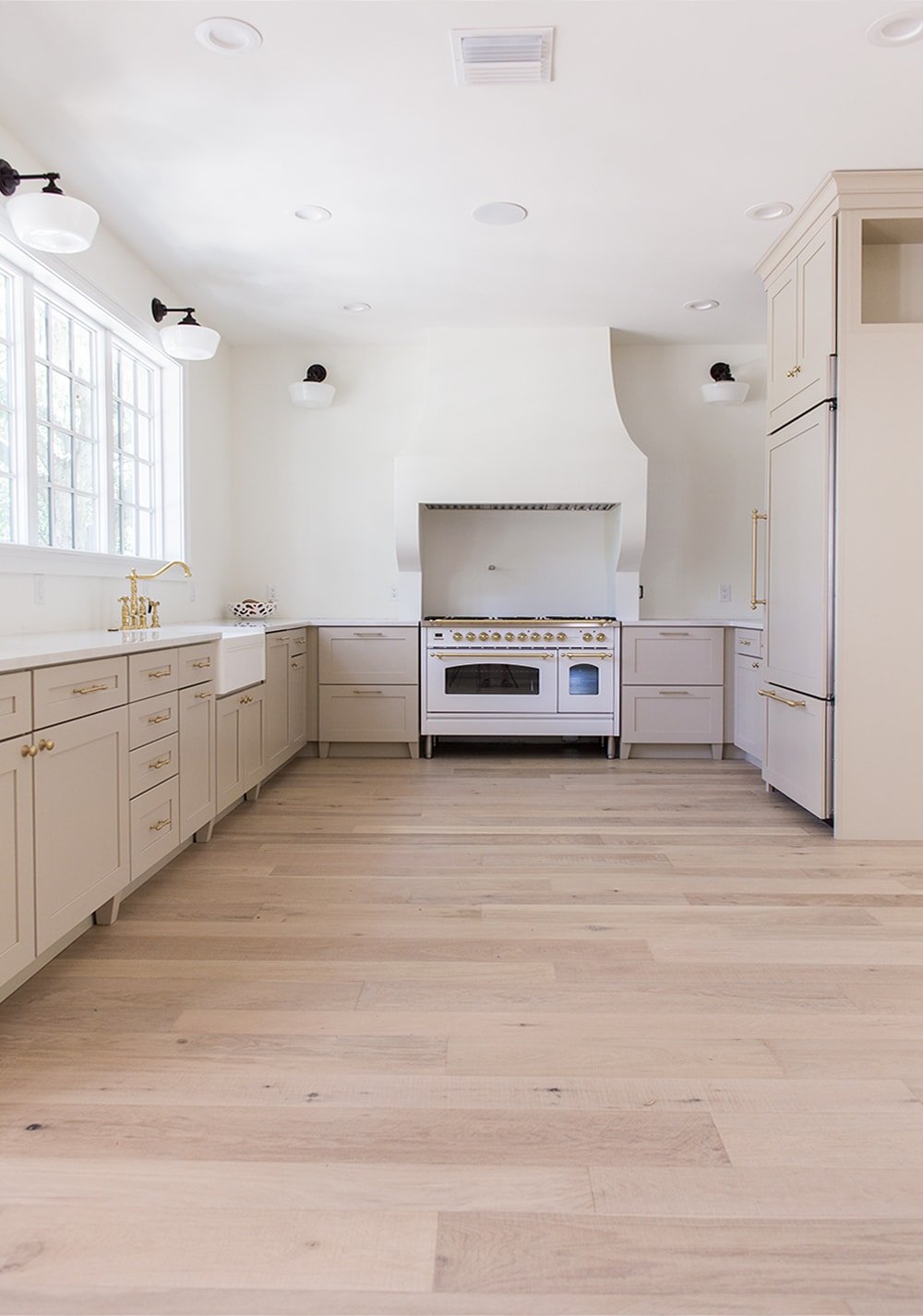 greige kitchen cabinets
