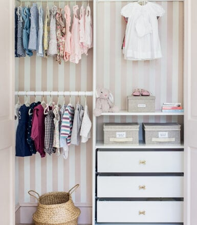 nursery closet organization