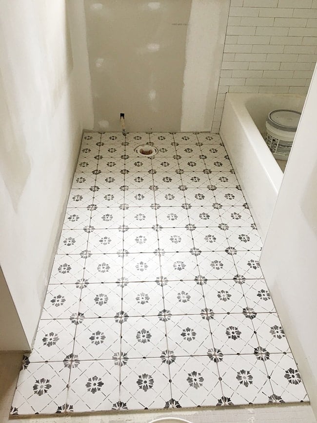 black white patterned tile