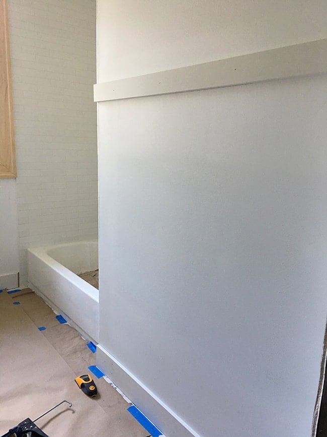 board and batten bathroom installation process