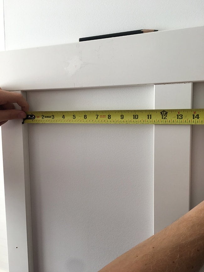 measuring the spacing between battens on the wall