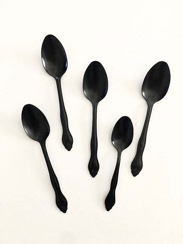 black spoons