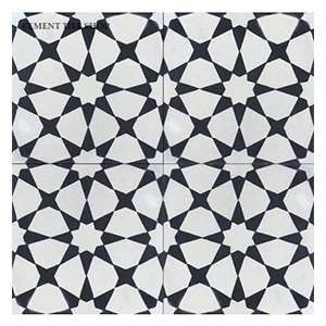 black white patterned tile