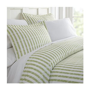 green stripe duvet