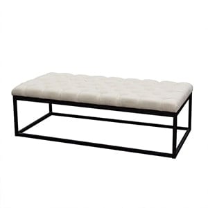 upholstered metal bench