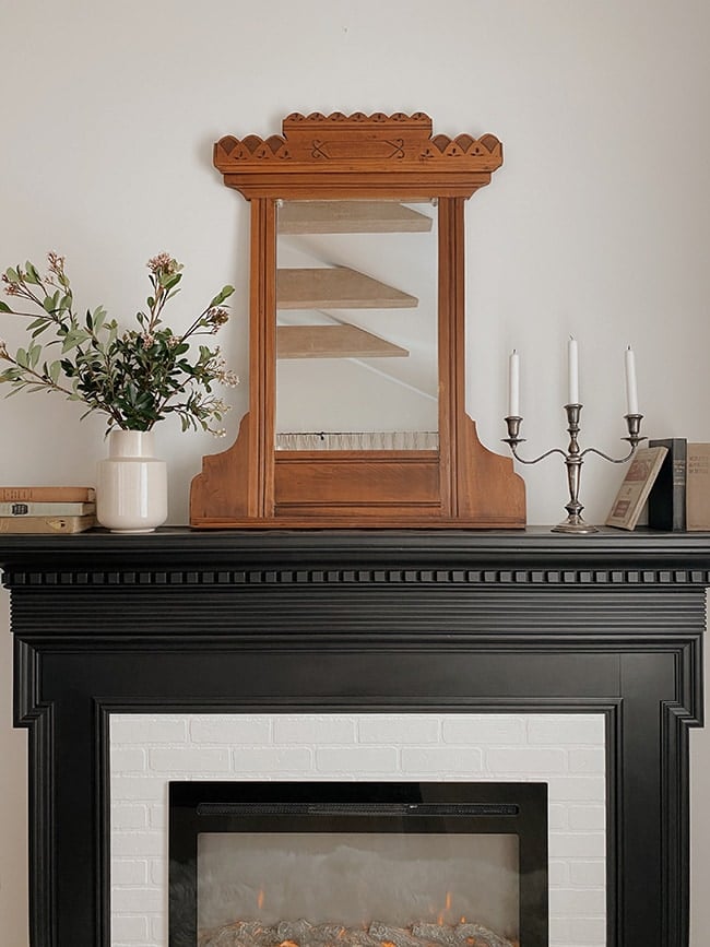 antique mirror fireplace mantel