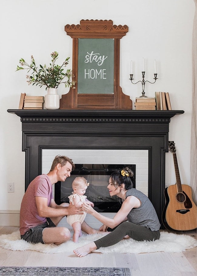 diy chalkboard mantel