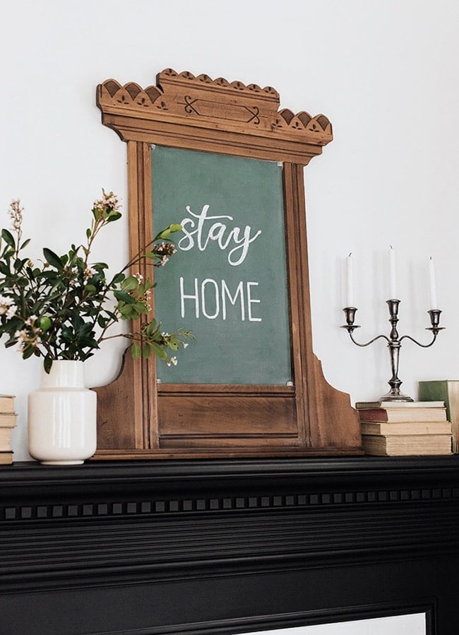 diy chalkboard mantel