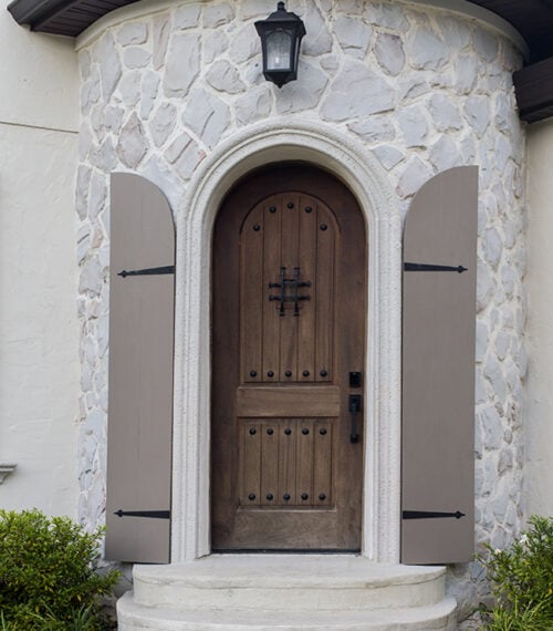 arched front door shutters