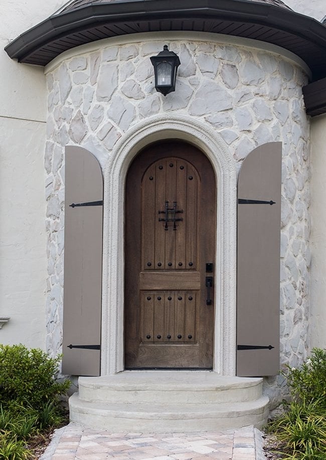 arched front door shutters