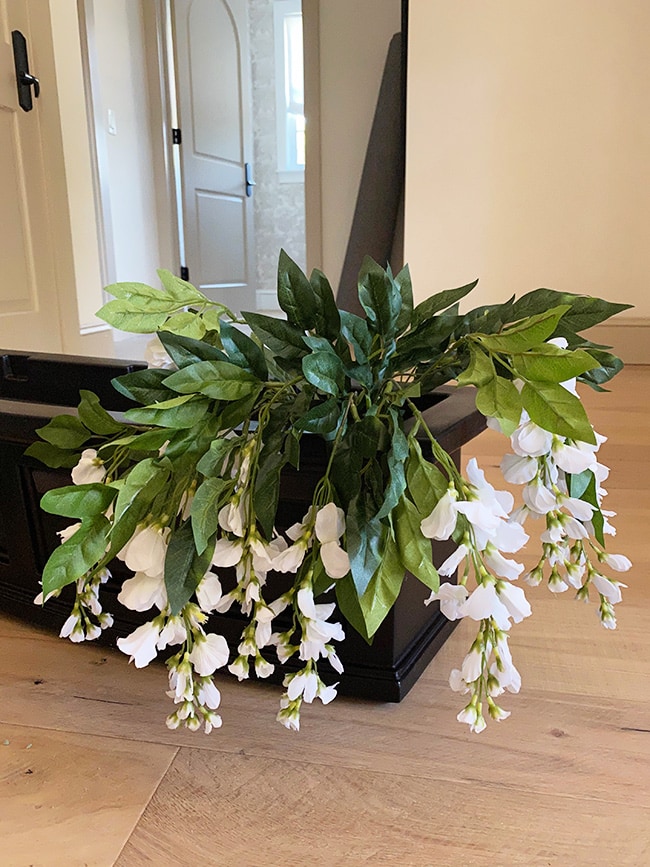 outdoor planter box faux flower