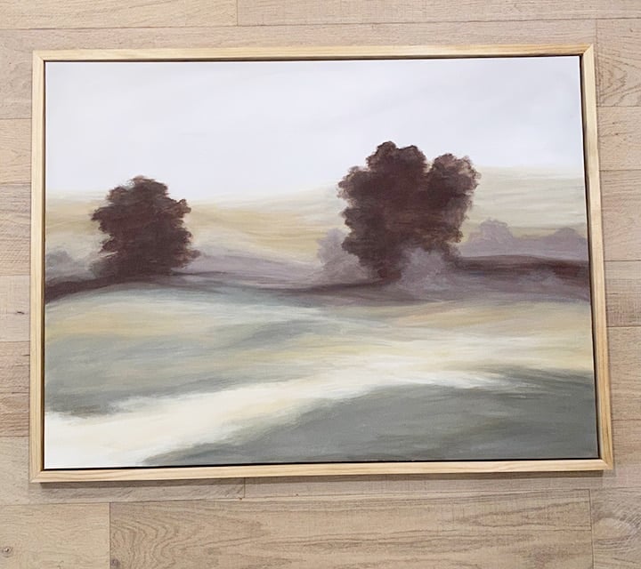 Canvas Floating Frame, Picture Wall Art Painting Frame for 18x24 Inch Finished Canvas Painting 1-1/4 Depth, Picture Art Wall Decor, Light Brown: Posters & Prints