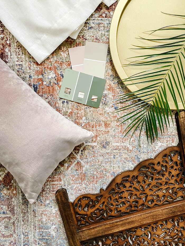 flatlay boho bedroom