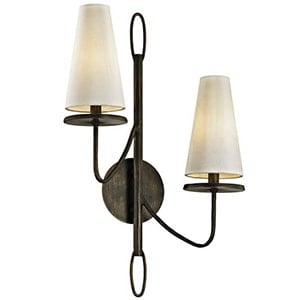 black two light wall sconce