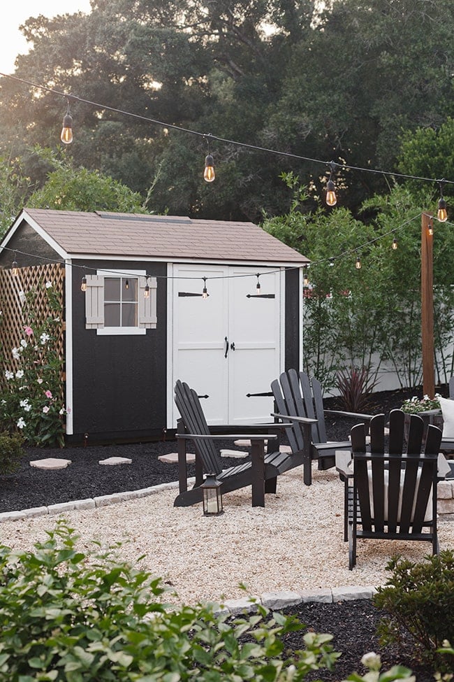 black shed backyard