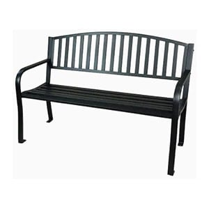 black garden bench