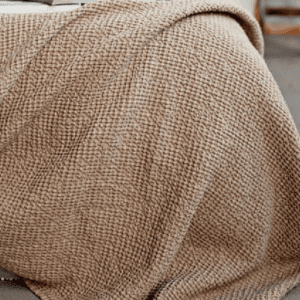 beige linen Waffle Blanket