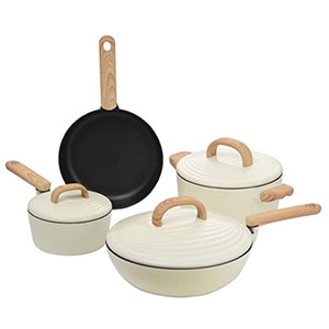 White wood cookware