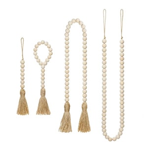 wood beads with tassel