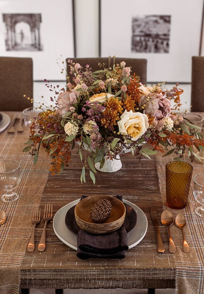 Neutral Bouquet with Terracotta & Burnt Orange - Dried Flowers Forever