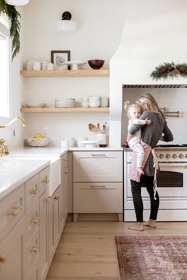 neutral christmas kitchen decor