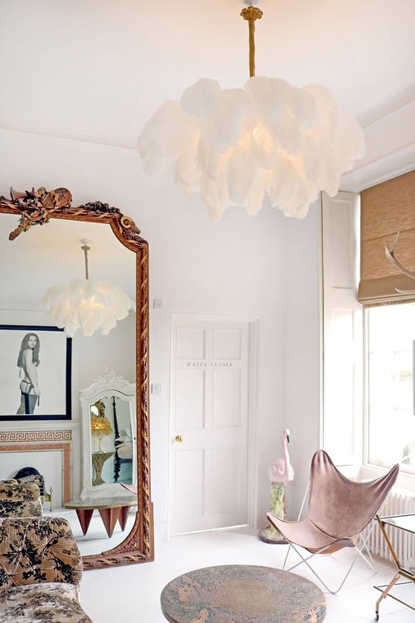 Chandelier discount with feathers