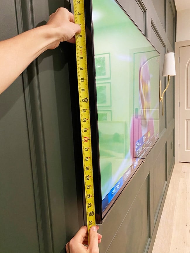 measuring the side of a tv to build a frame
