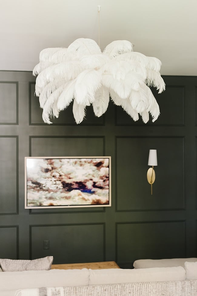 diy feather chandelier