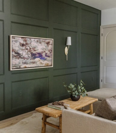 diy green panel wall