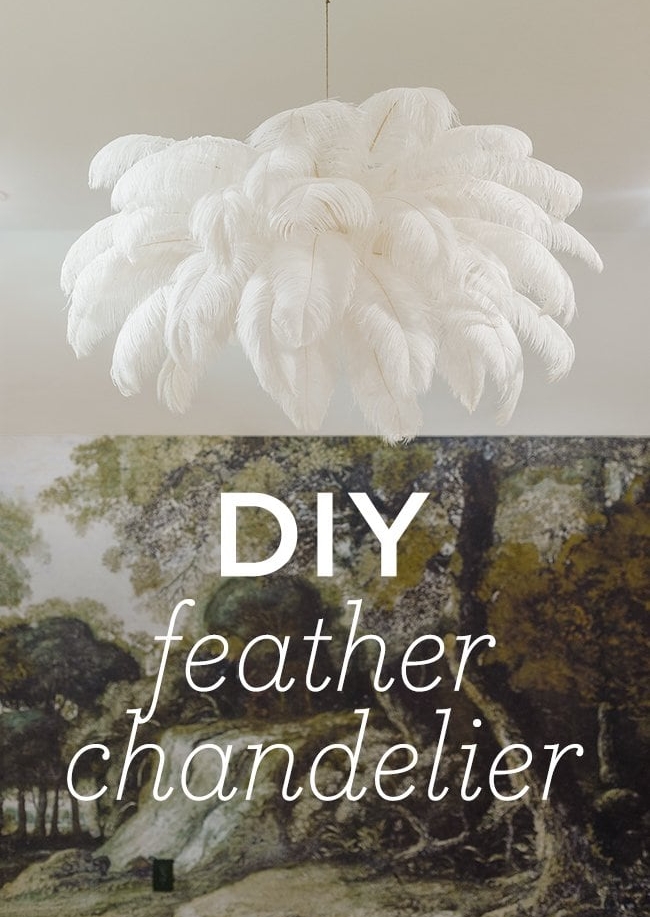 diy feather chandelier